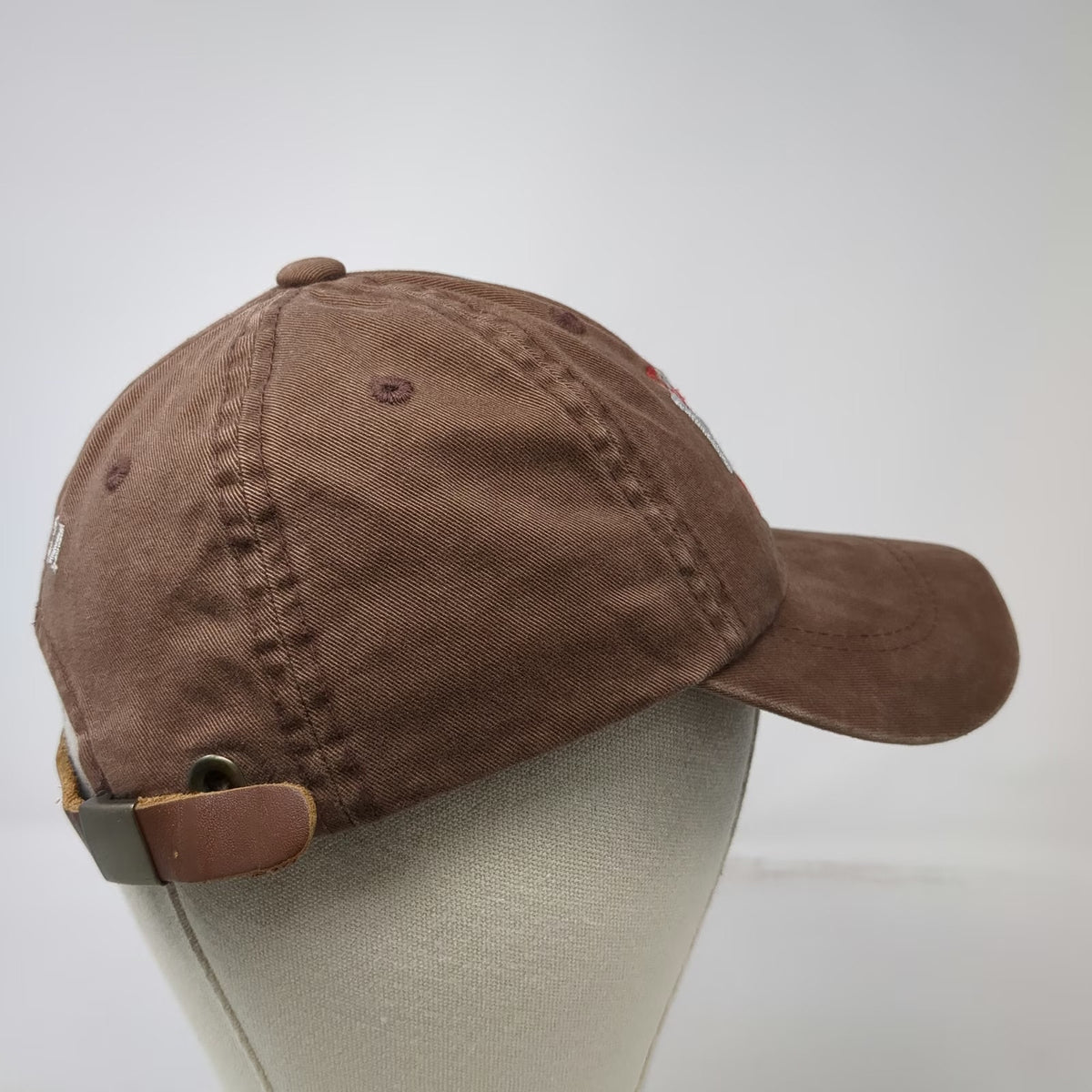 Moss Baseball Cap Brown One Size Leather Strapback 75 SRF CA Cotton Twill Hat