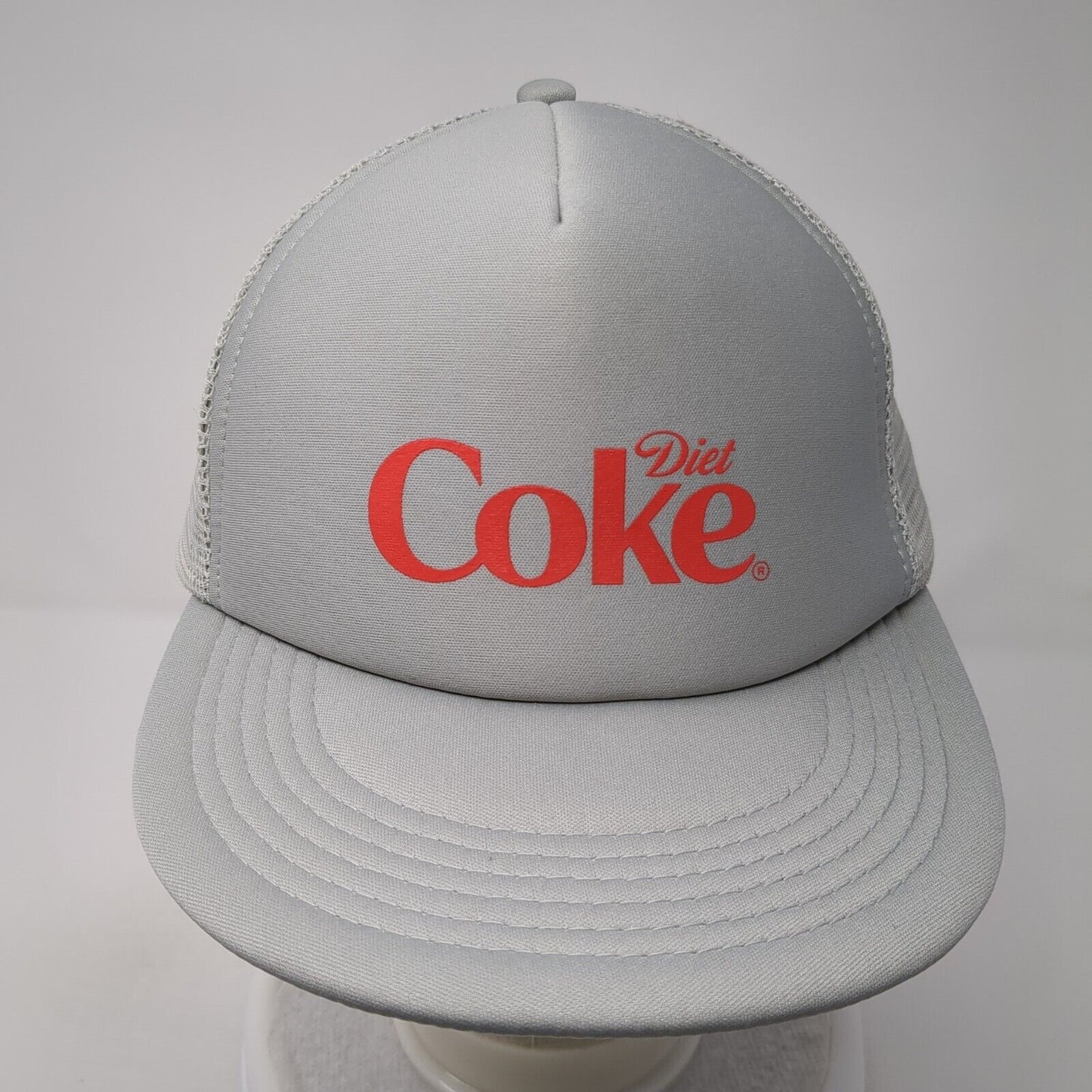 Diet Coke Snapback Mesh Back Trucker Hat Gray One Size Solid Outdoor