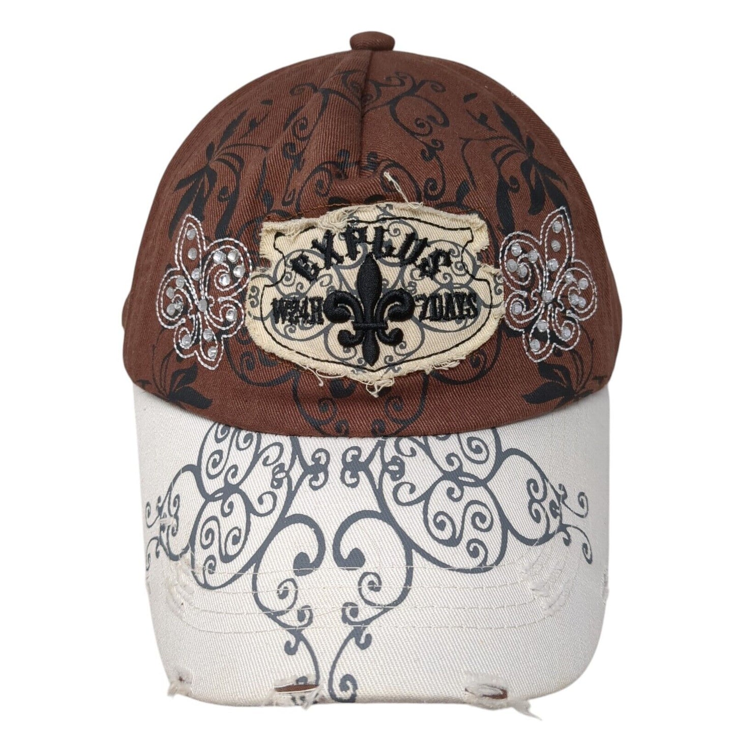 Explus W247 Slideback Hat Brown One Size Adjustable Embroidered Rhinestone