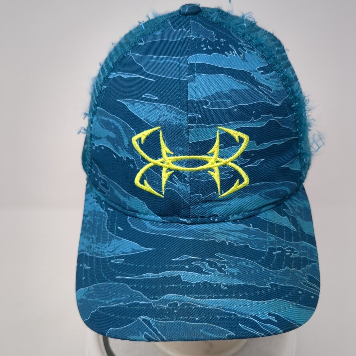 Under Armour Snapback Trucker Hat Blue One Size Adjustable Embroidered Mesh Back