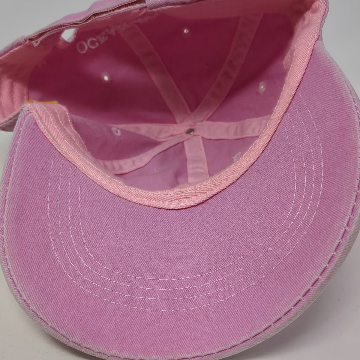 Lucky 7 USA Baseball Cap Pink One Size Embroidered Ocean City Strapback Hat