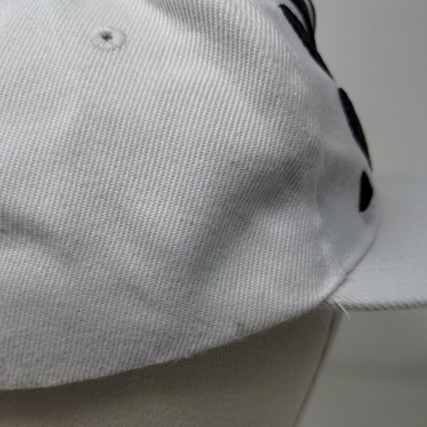 Unbranded Snapback Hat White One Size Adjustable Striped Vent Holes