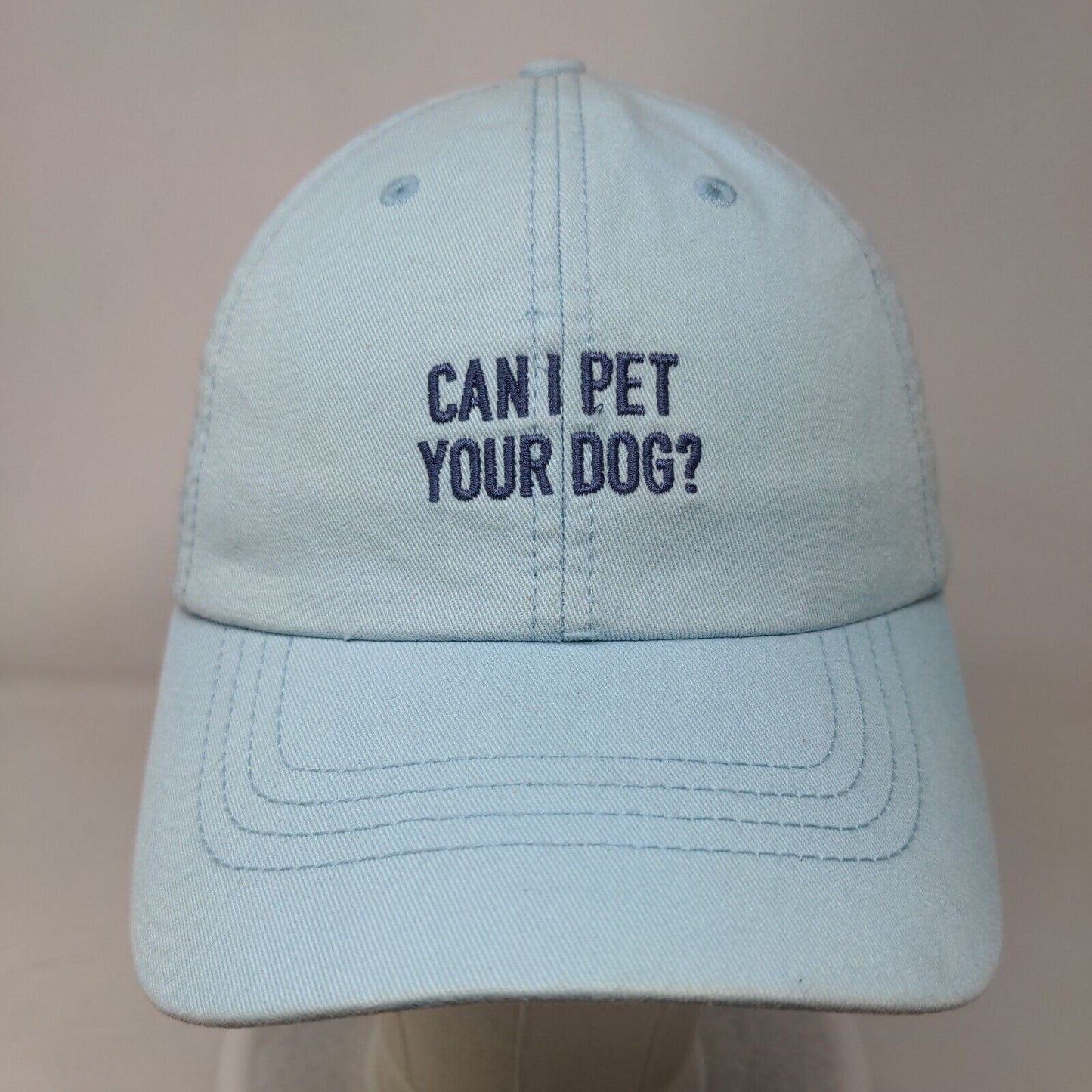 Can I Pet Your Dog? Slideback Hat Blue OSFM Embroidered State Of Mine