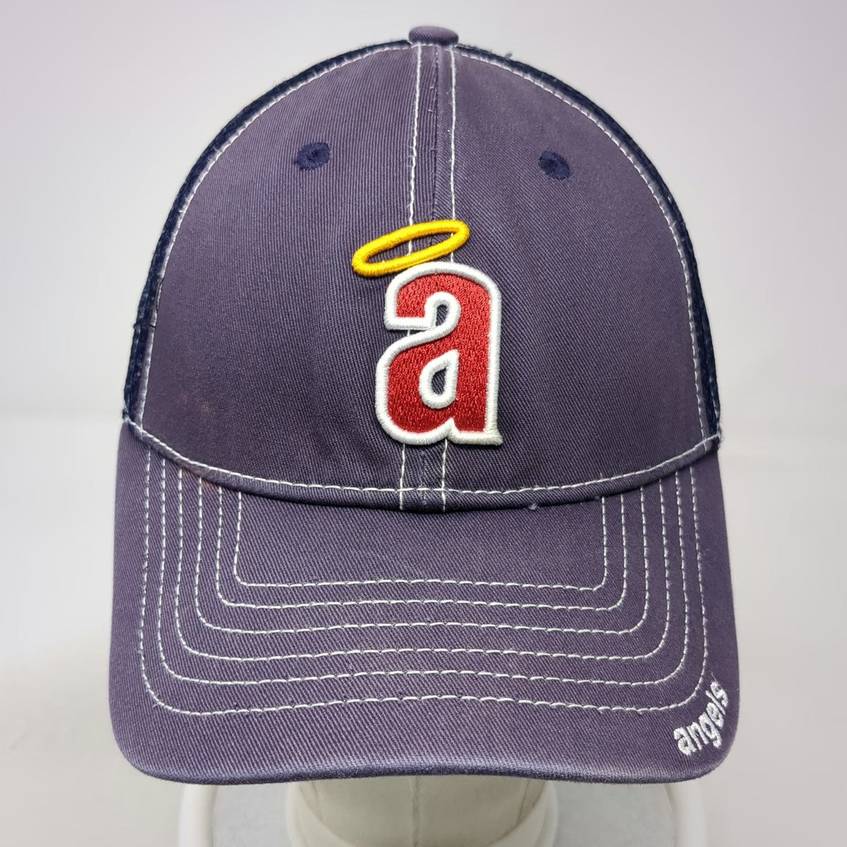 Los Angeles Angels MLB New Era Baseball Cap Blue M Mesh Cooperstown Logo Hat