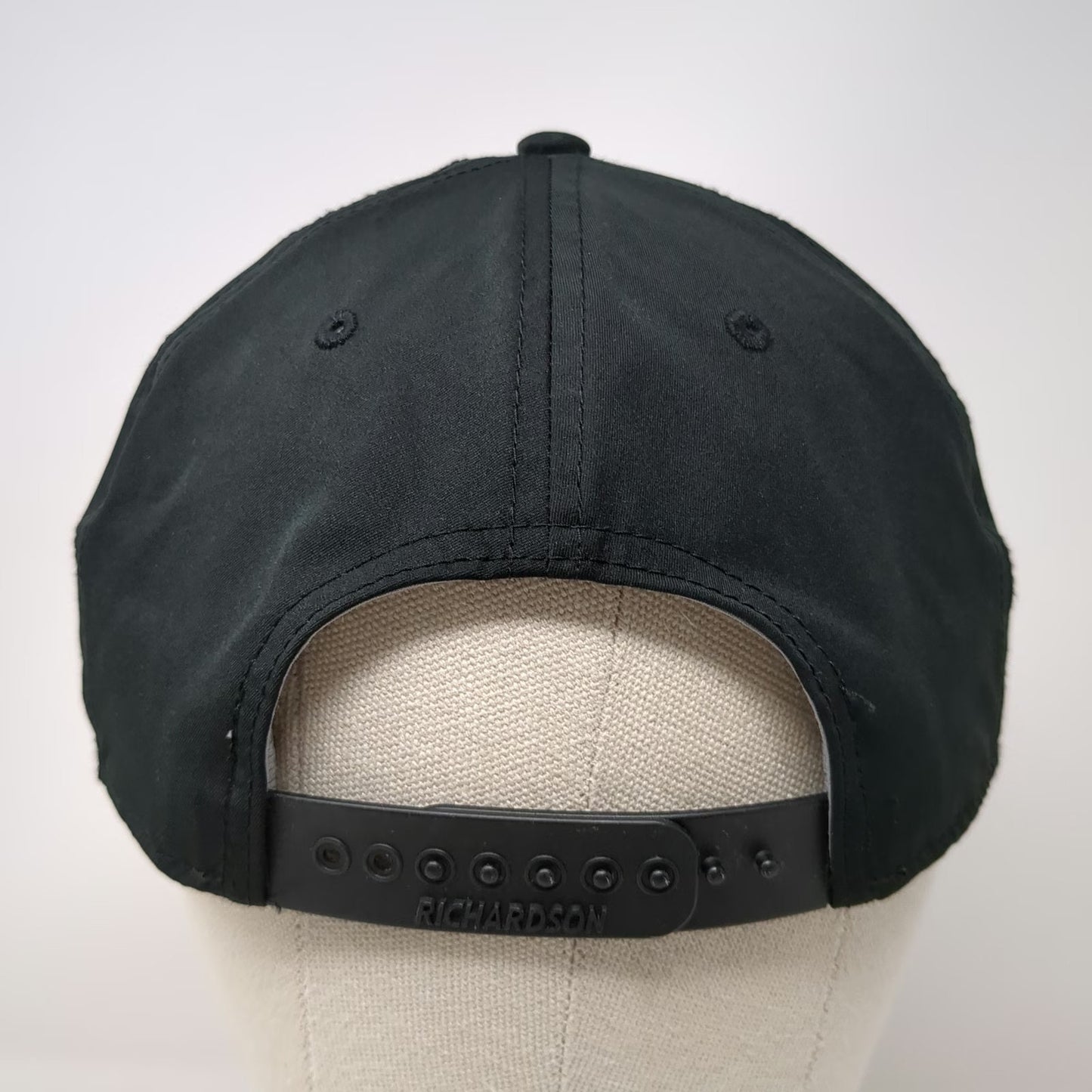 Richardson 5 Panel Hat Black One Size Midtown Ranch Logo Rope Snapback Patch