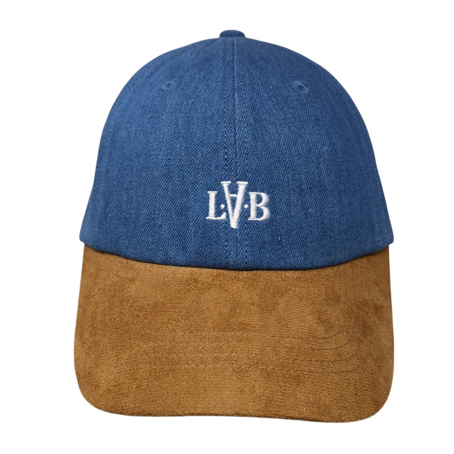 LAB Slideback Hat Multicolor OS Adjustable Embroidered Colorblock Denim 6 Panel