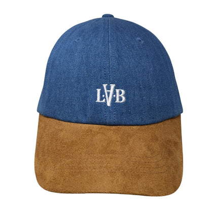 LAB Slideback Hat Multicolor OS Adjustable Embroidered Colorblock Denim 6 Panel