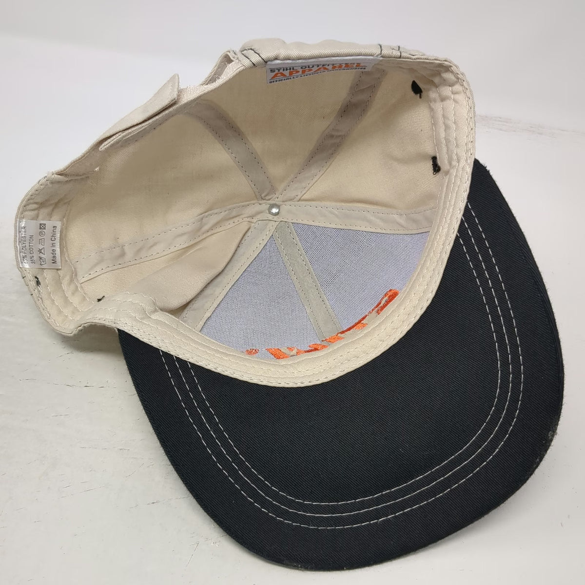 Stihl Outfitters Baseball Cap Black Beige Orange One Size Strapback Logo Hat