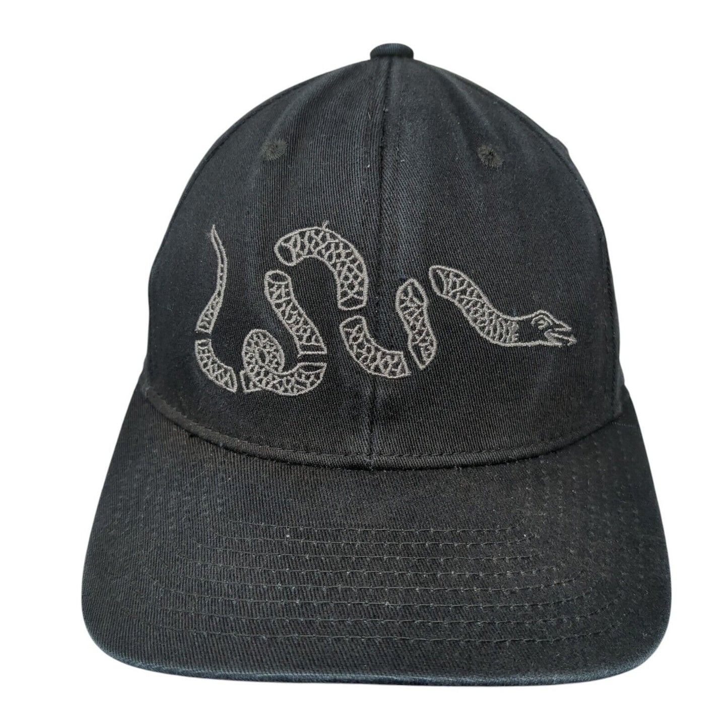 Join Or Die Snake Fitted Hat Black S/M Embroidered 1776 United 6 Panel