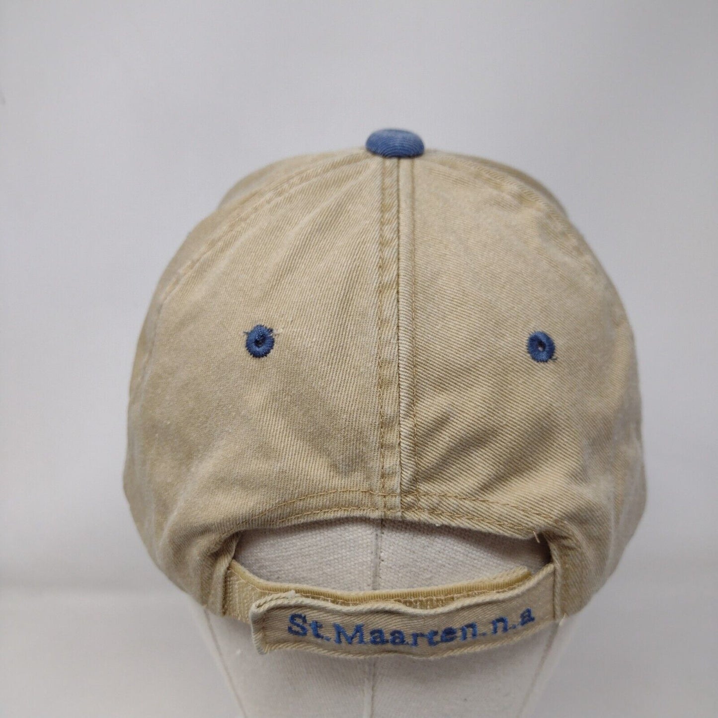 St. Maarten Strapback Hat Multi One Size Embroidered Colorblock 6 Panel