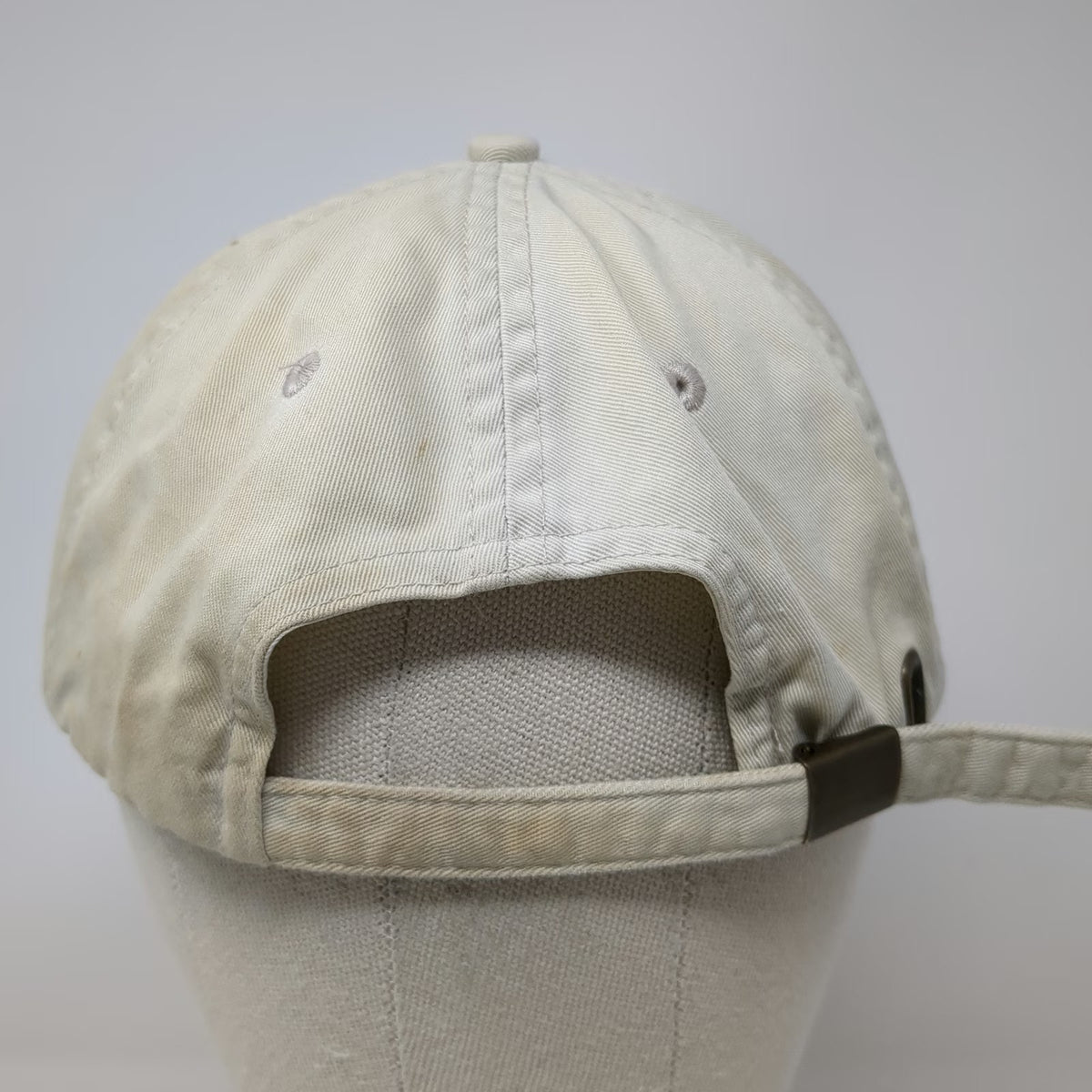 Anvil Baseball Cap Beige Blue One Size Beyond Design Logo Slideback Cotton Hat