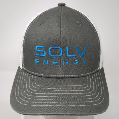 Direct Caps Trucker Hat Gray One Size SOLV Energy Mesh Back Snapback Stitching