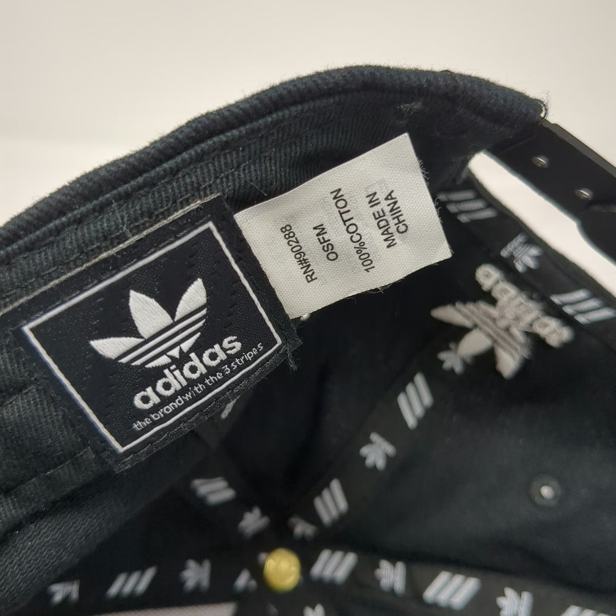 Adidas Snapback Black One Size Trefoil Logo Embroidered 6 Panel Sportswear Hat