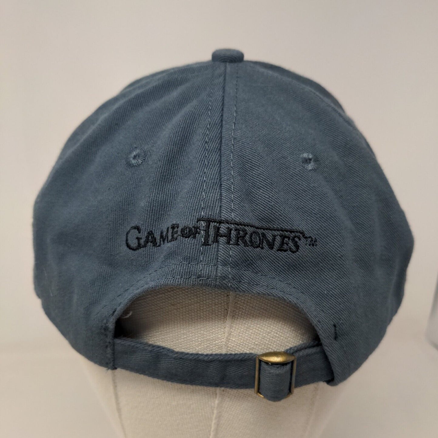 Game of Thrones Men's Slideback Hat Blue Adjustable Embroidered House Stark Logo