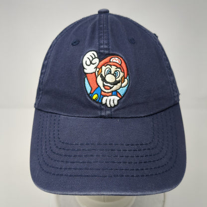 Super Mario Slideback Hat Blue One Size Solid Embroidered Nintendo