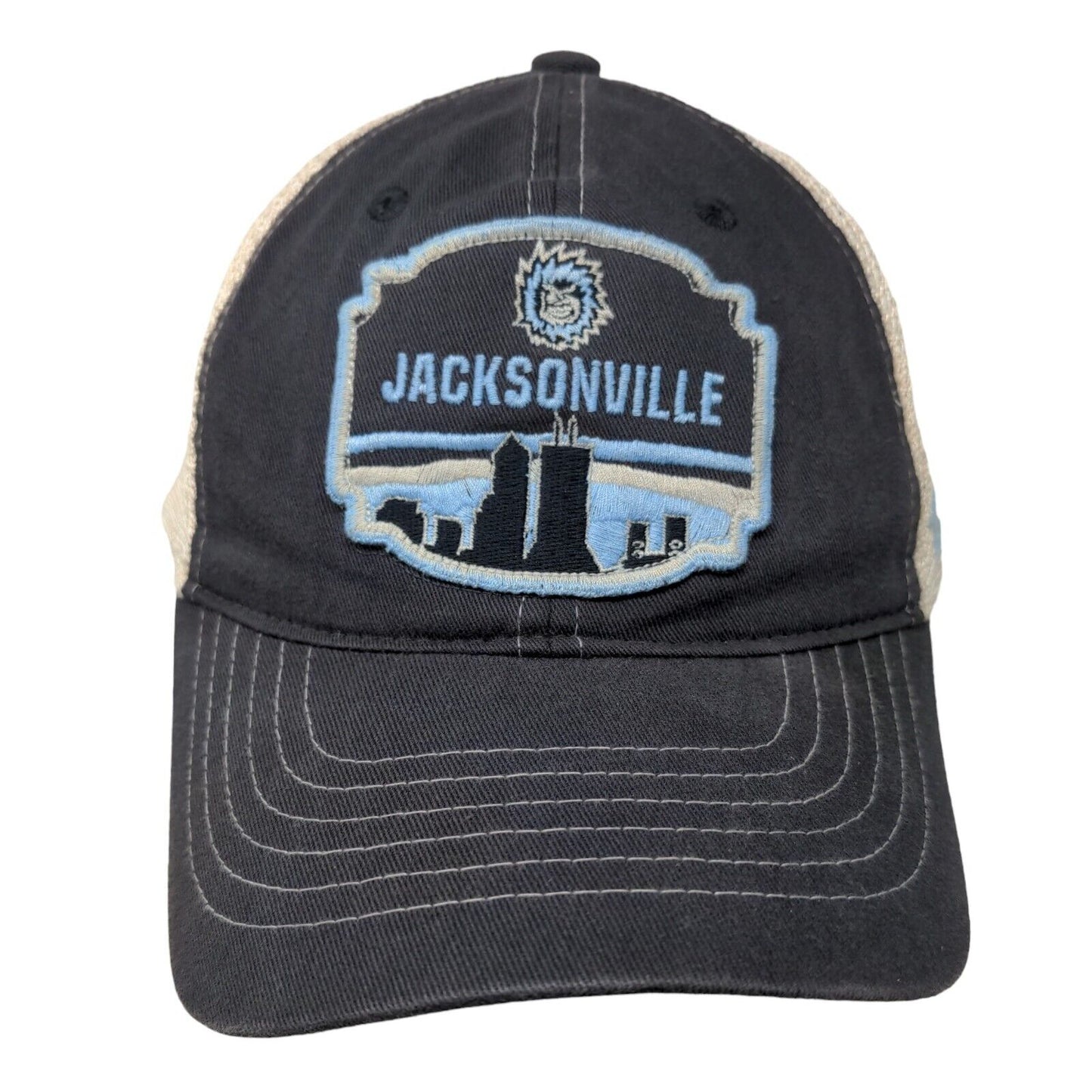 Jacksonville Snapback Trucker Hat Blue One Size Adjustable Mesh Back Zephyr