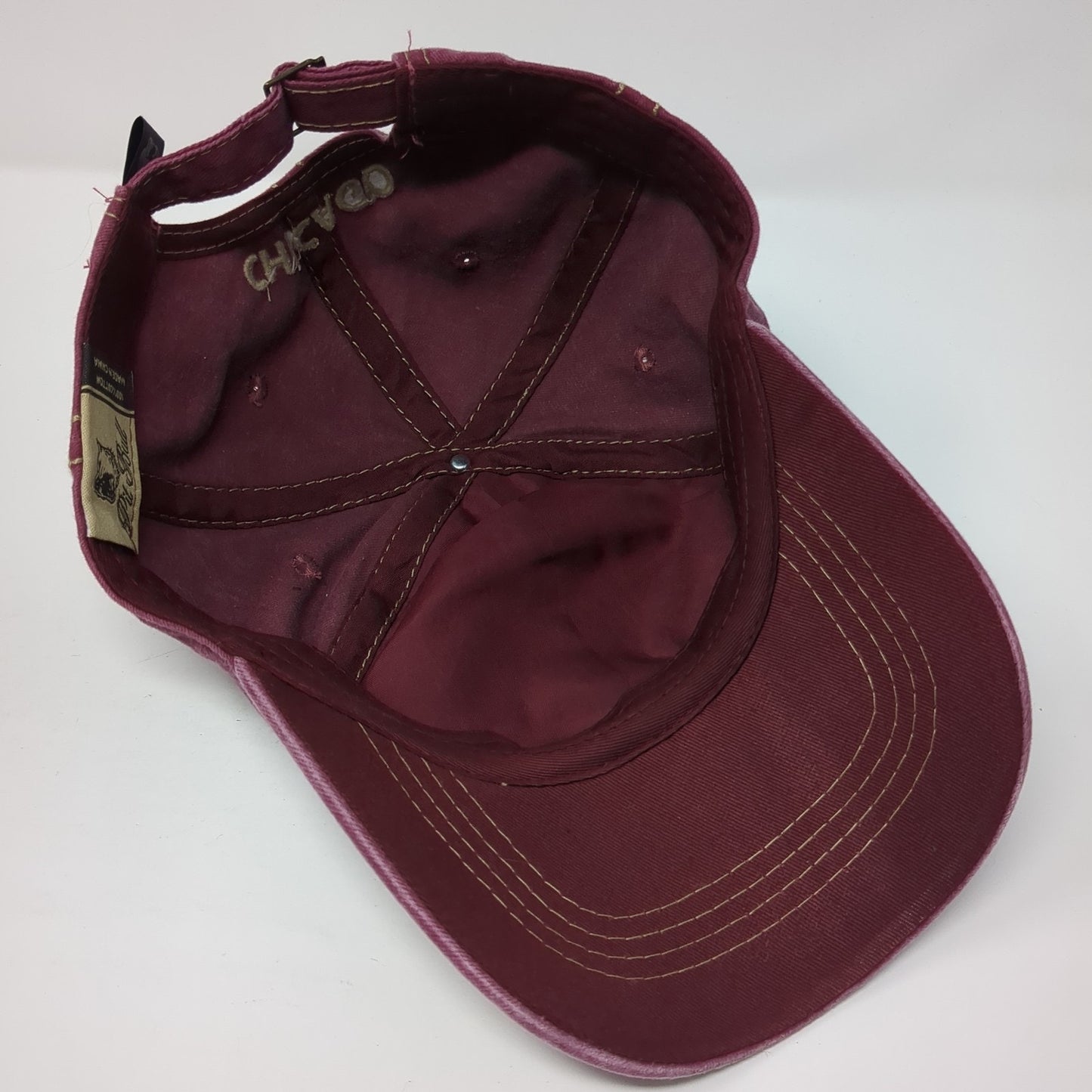 Chicago 1837 Slideback Baseball Cap Red One Size Adjustable Patriotic Pit Bull