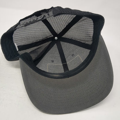 Richardson Trucker Hat Gray L Leather Floral Patch Western Blue Mesh Snapback