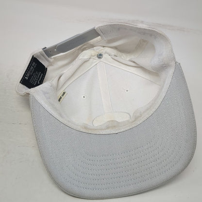 TravisMathew Snapback Hat White One Size Flexfit 110 Gray Brim Logo Patch