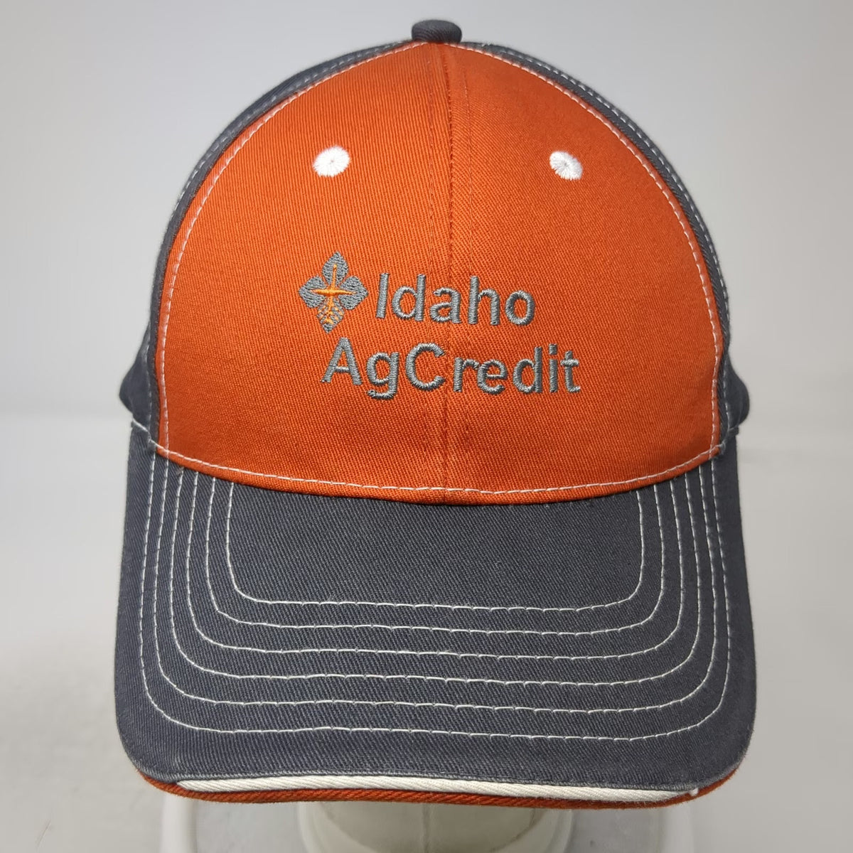 Legend Baseball Cap Orange Gray One Size Idaho AgCredit Slideback Hat Cotton