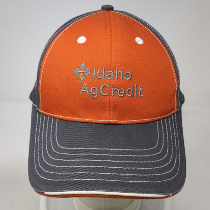 Legend Baseball Cap Orange Gray One Size Idaho AgCredit Slideback Hat Cotton