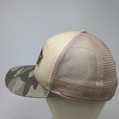 Two Dove Supply Company Trucker Hat Beige Camo One Size Mesh Snapback