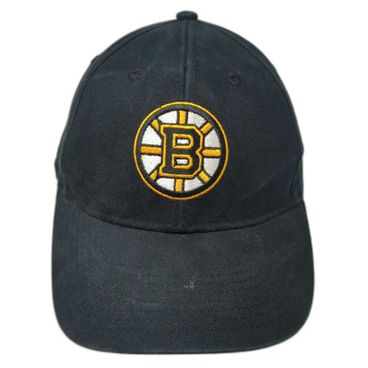 Boston Bruins NHL Fan Favorite Black Cap One Size Strapback Gray Underbrim Hat