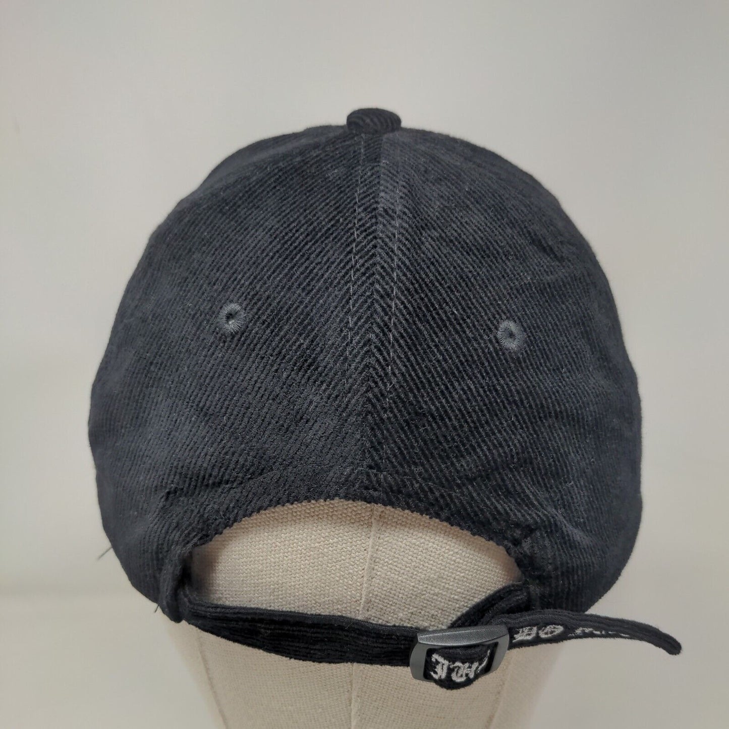 Just Do You Slideback Hat Black One Size Adjustable Corduroy 6 Panel Blank