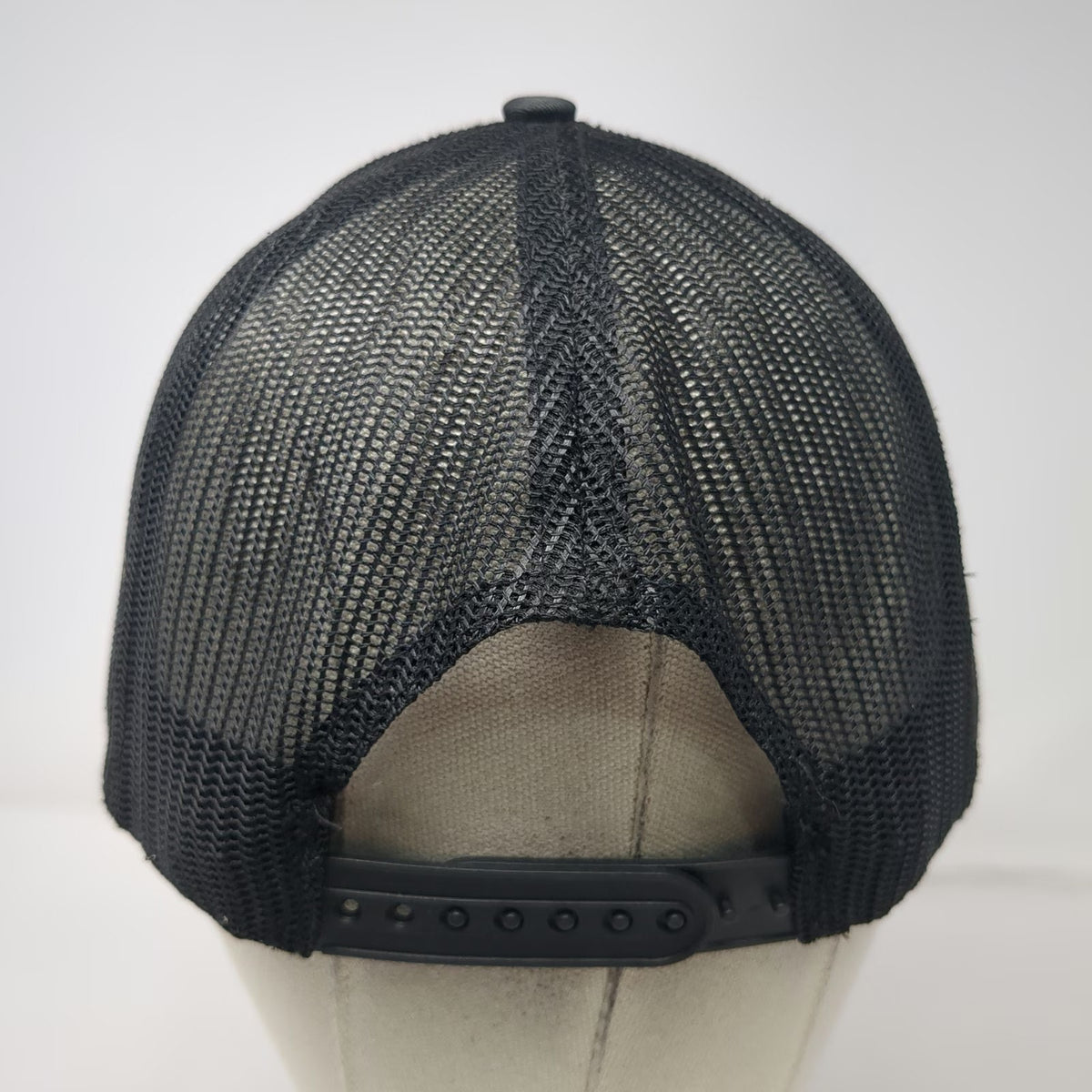 Dover Bluff Hat Company Trucker Hat Black One Size Mesh Snapback Leather Patch