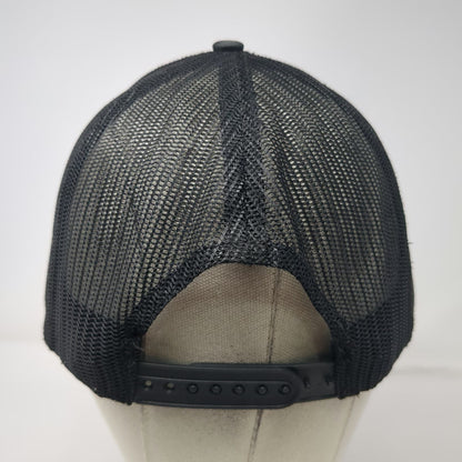 Dover Bluff Hat Company Trucker Hat Black One Size Mesh Snapback Leather Patch