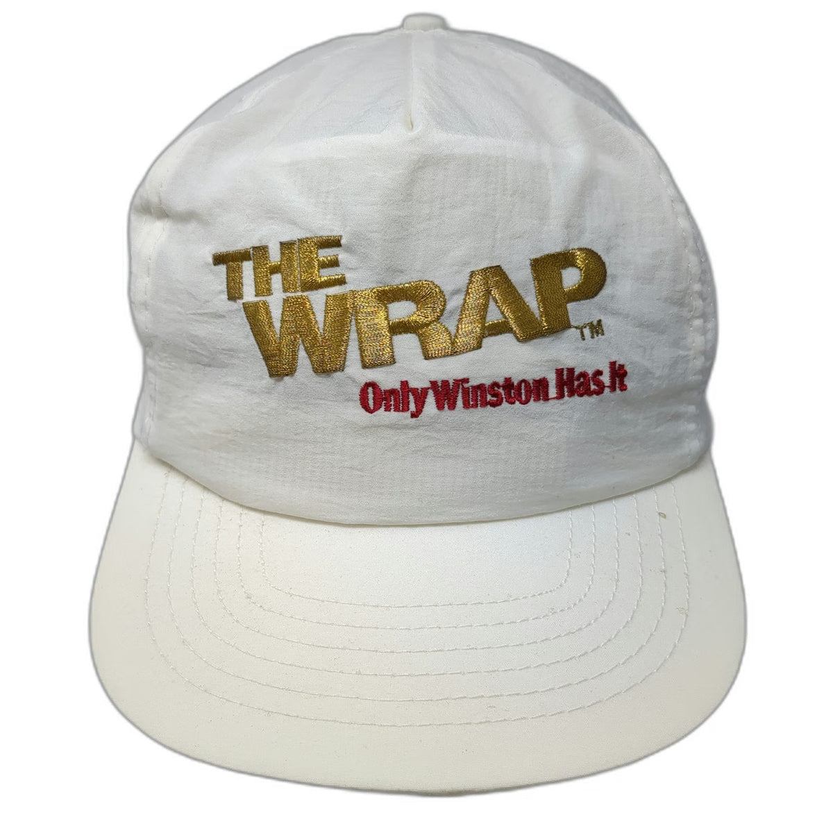 Winston The Wrap White Trucker Hat Snapback Nylon Advertising Promo Vintage