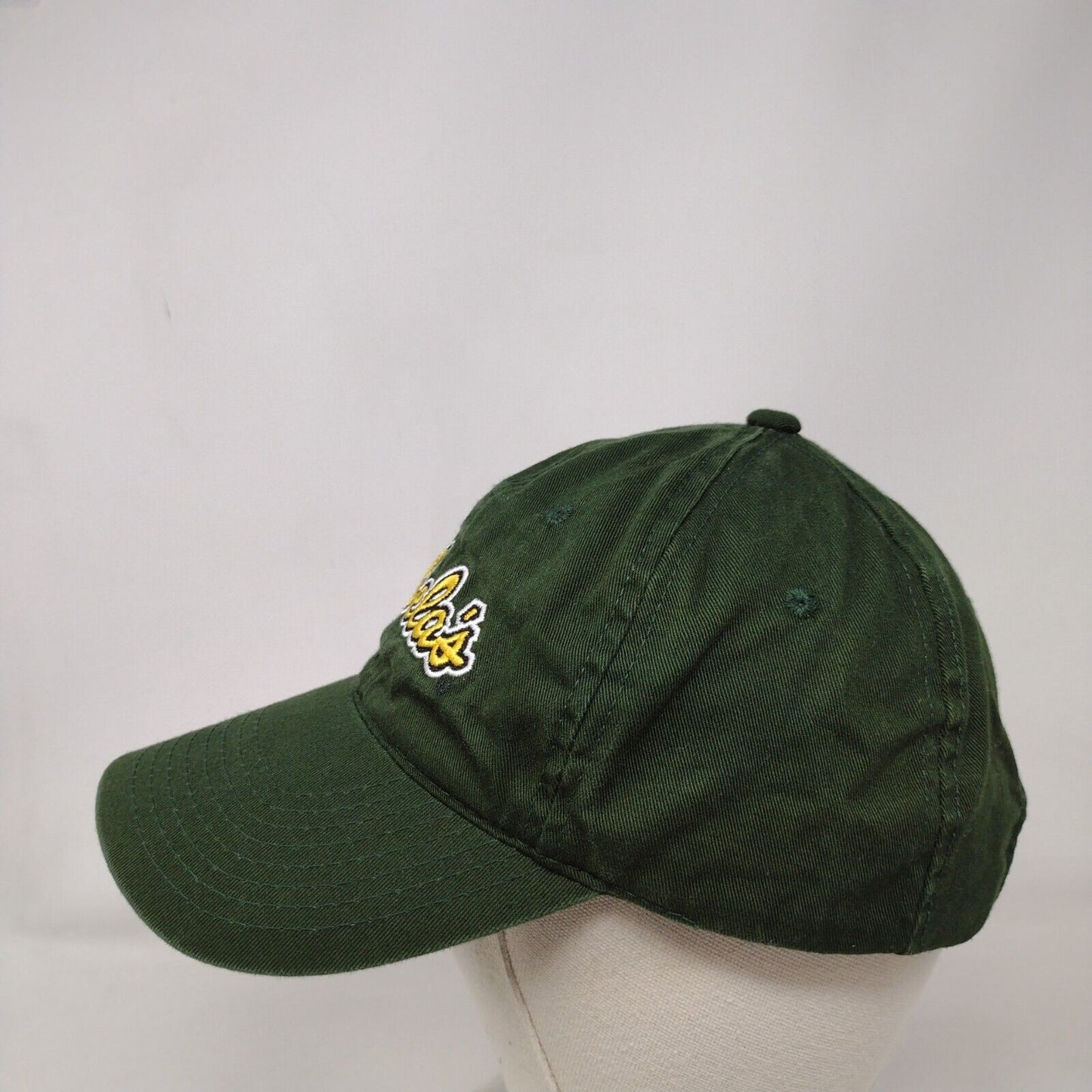 Cabela's Slideback Hat Green OSFM Adjustable Embroidered Vented Holes 6 Panel