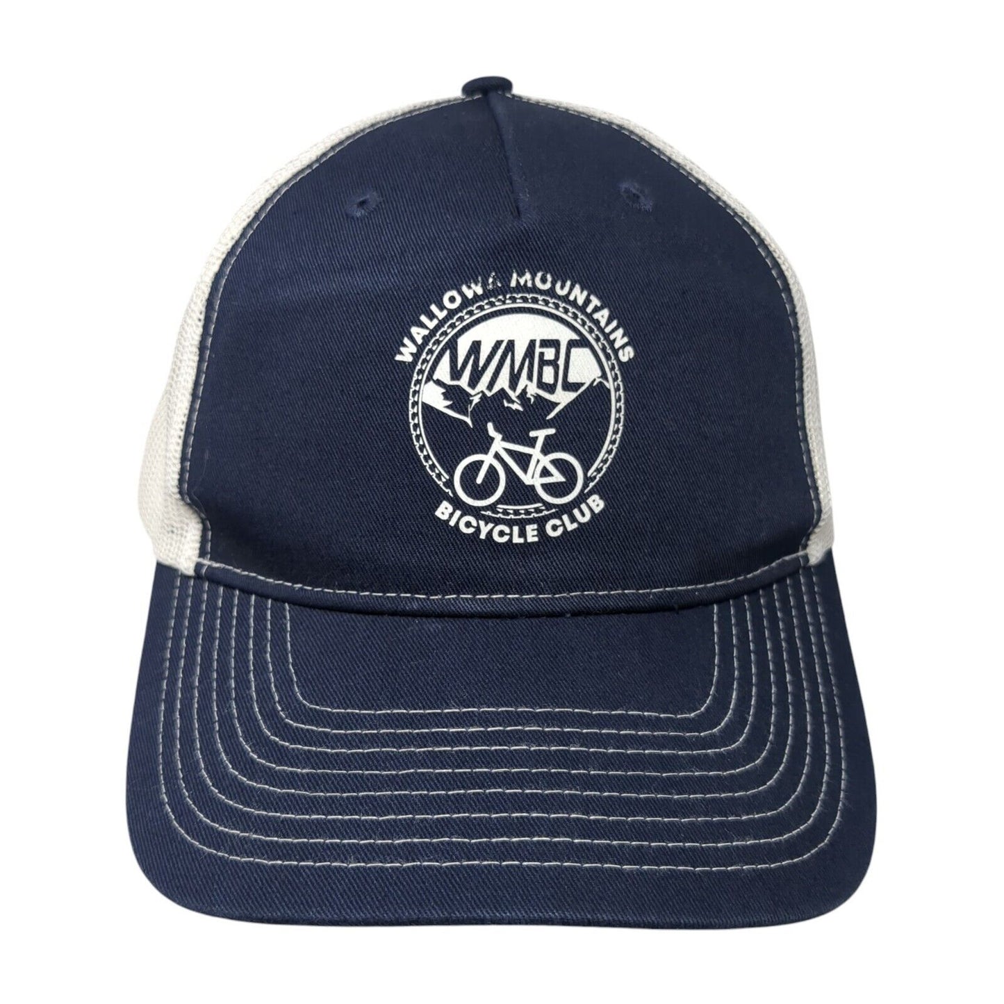 Wallowa Mountains Bicycle Club Snapback Trucker Hat Blue One Size Port Authority