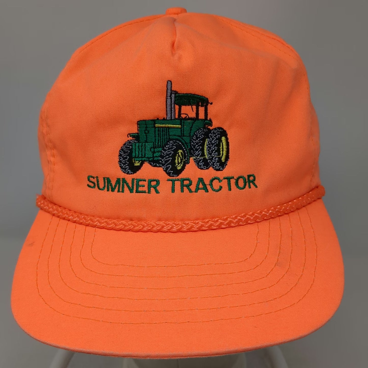 Otto 5 Panel Orange One Size Sumner Tractor Rope Hat Slideback Embroidered