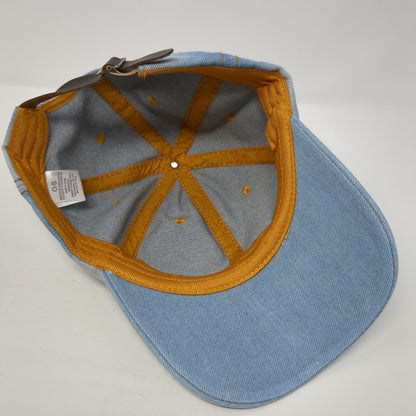 Stars Rhinestone Bling Slideback Hat Blue Denim One Size Leather Strap