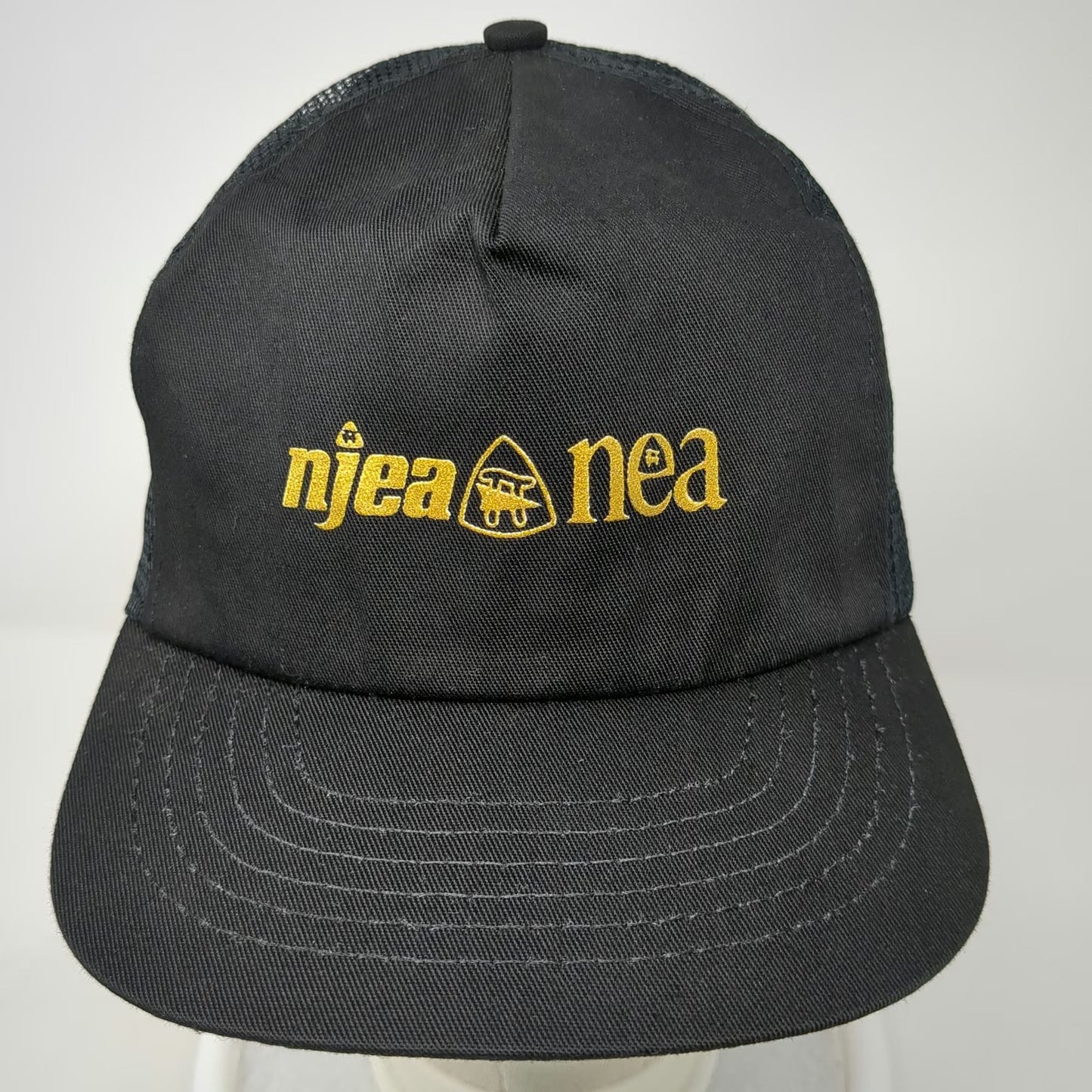 NJEA NEA Trucker Hat Black One Size Snapback Mesh Education Association Union