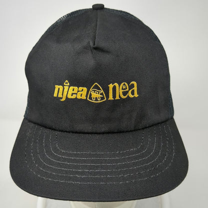 NJEA NEA Trucker Hat Black One Size Snapback Mesh Education Association Union