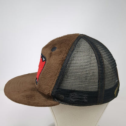Domo Trucker Brown One Size Fuzzy Mesh Snapback Character Face Mascot Logo Hat