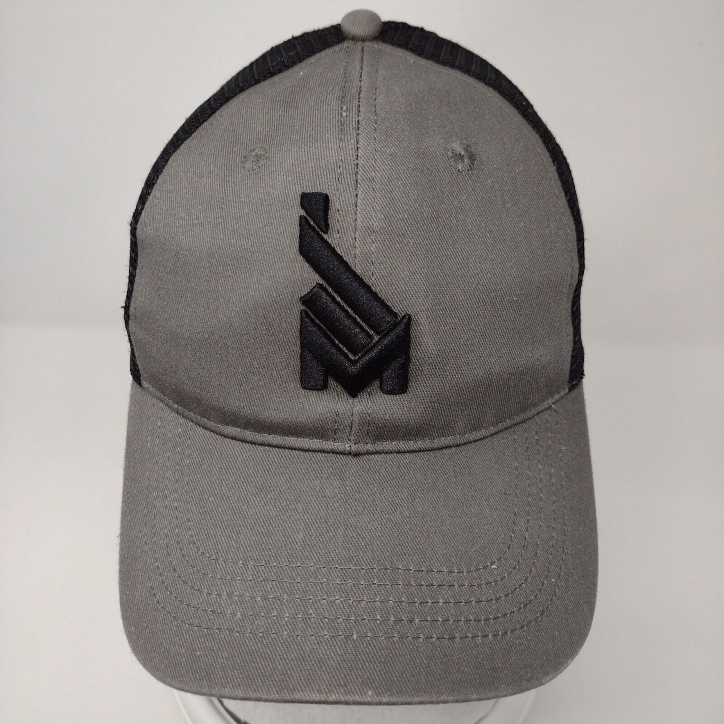 Mission43 Snapback Mesh Back Trucker Hat Gray OSFA Embroidered