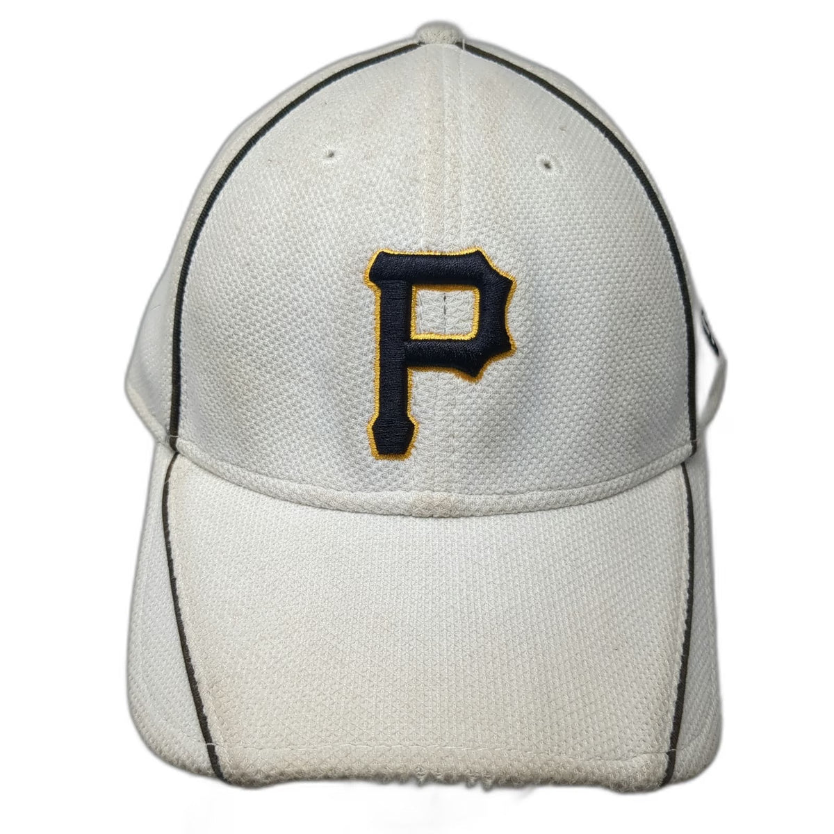 New Era Pittsburgh Pirates MLB Baseball Cap White Black Gold XL Stretch Fit Hat