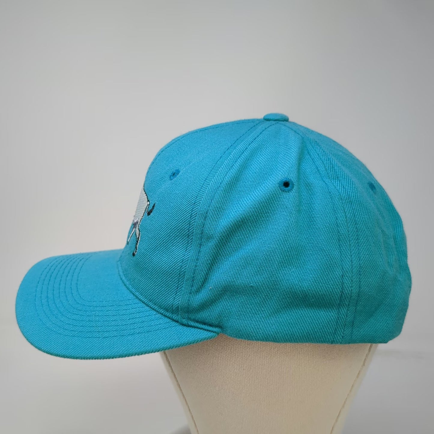 H. Yan Snapback Hat Blue One Size Embroidered Bison Buffalo Green Under Brim