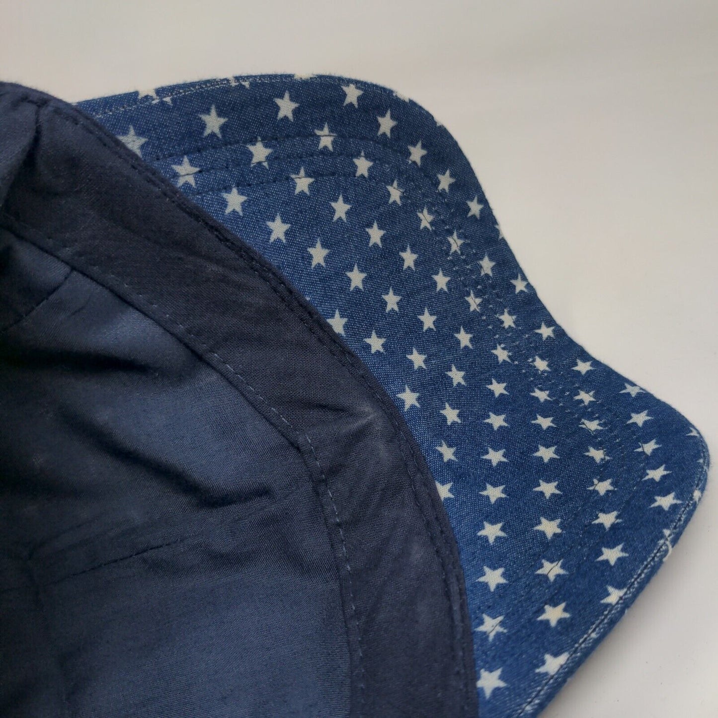 Steve Madden Slideback Hat Blue One Size White Stars All Over Print