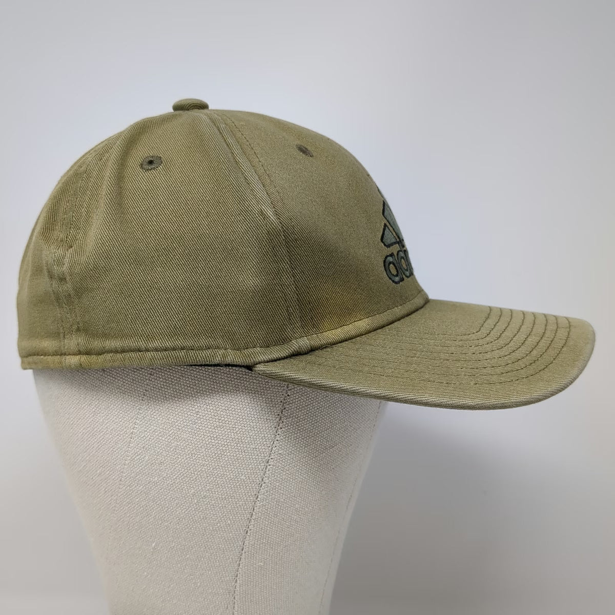 Adidas Baseball Cap Green M Cotton A-Flex Fitted Embroidered Logo Sport Hat