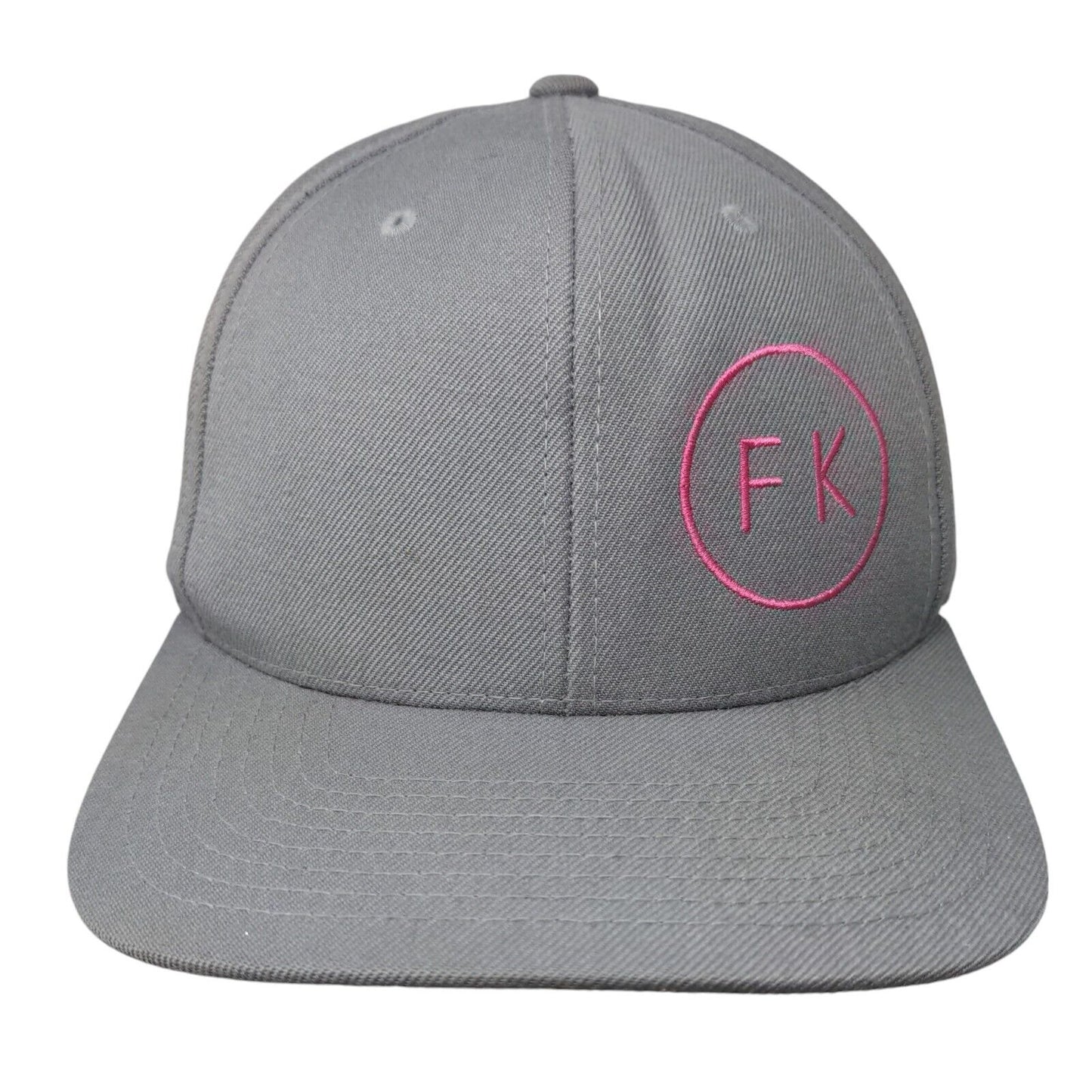 FK Logo Snapback Hat Gray One Size Embroidered The Classics Yupoong