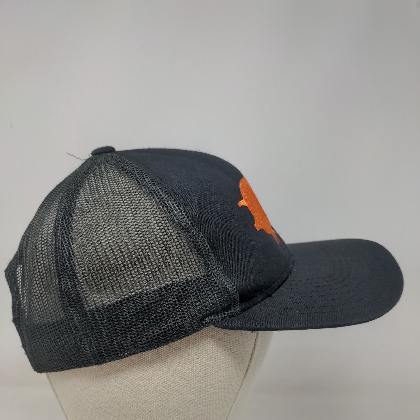 Pacific Headwear Snapback Hat One Size Black Mesh Back Embroidered Pig Pork Logo