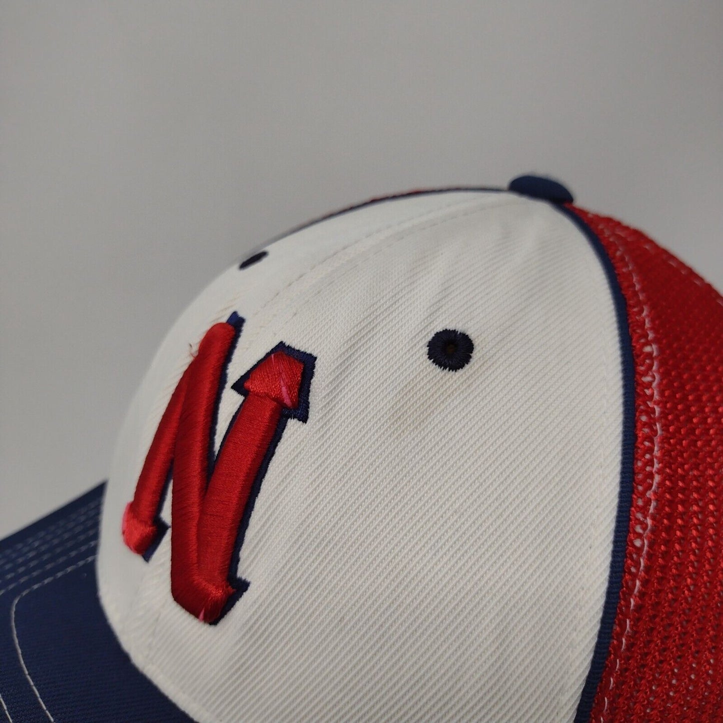 Letter N Fitted Trucker Hat Multi Youth 6 3/8-6 7/8 Mesh Back Colorblock