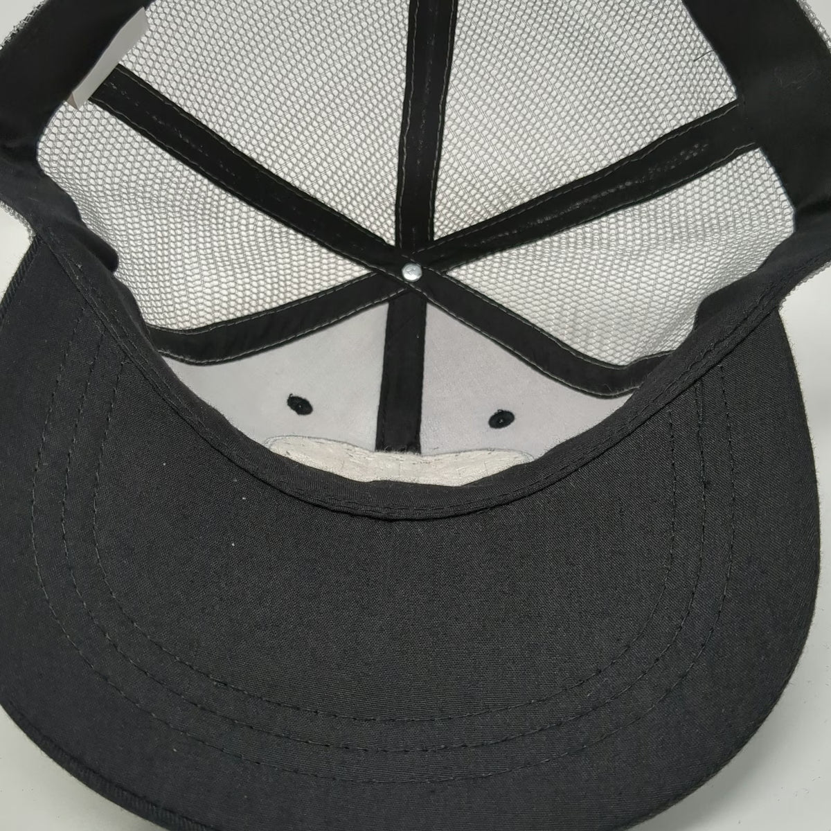 Infinity Trucker Hat Black Gray One Size Mesh Snapback Lucky Rooster Whiskey
