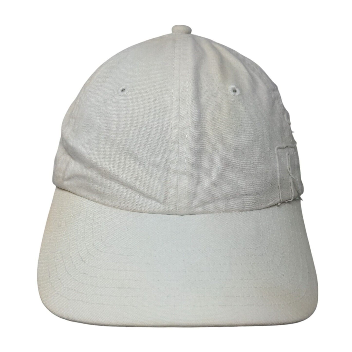 PUMA Slideback Hat White OSFA Adjustable Solid Vent Holes 6 Panel