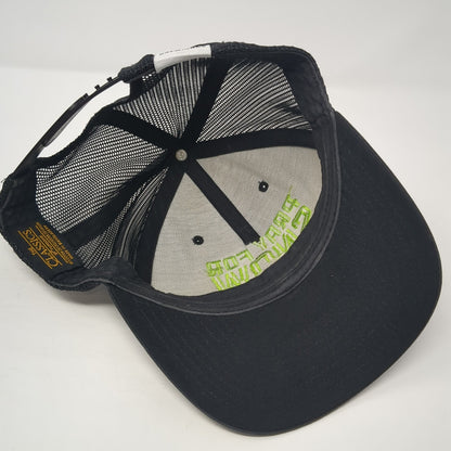 Pray For Snow Snapback Trucker Hat Black One Size Adjustable Mesh Back Yupoong