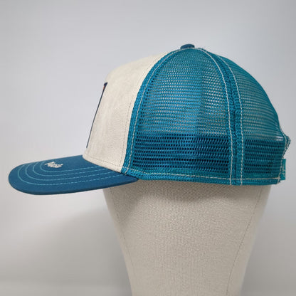 Pistil Trucker Hat Blue Beige One Size Geometric Bear Patch Mesh Snapback Art